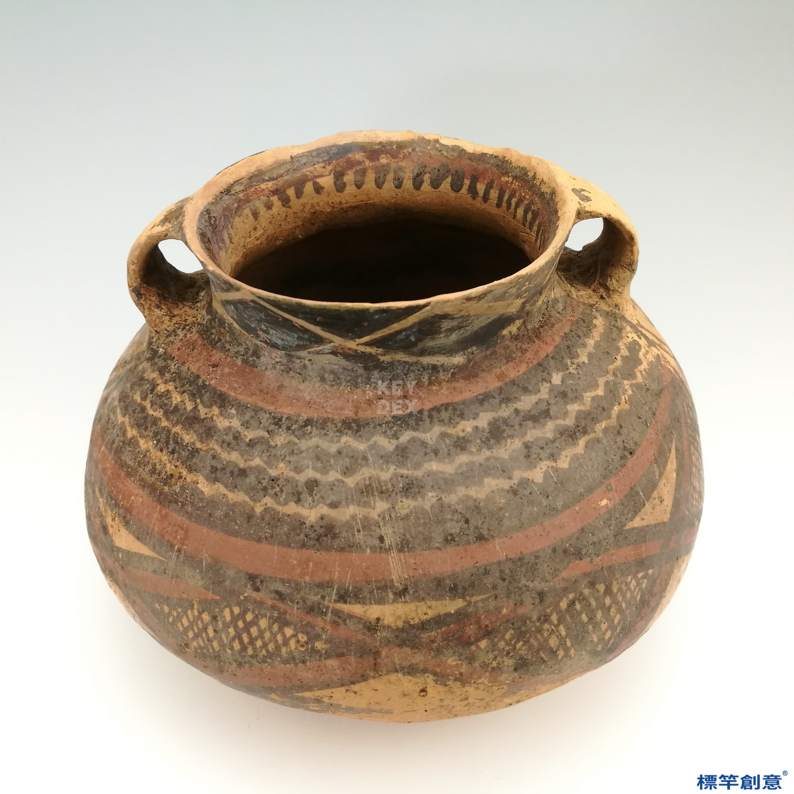 AA001 馬家窯文化雙耳彩繪陶壺- 標竿創意陶瓷社教公益網
