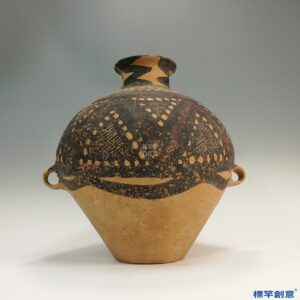 AA004 馬廠文化彩繪點帶紋雙繫陶壺