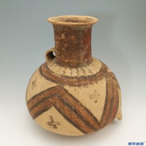 AA005 仰韶文化彩繪叉點三角紋單耳陶壺
