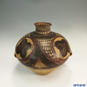 AA006 馬廠文化彩繪網紋帶斜紋雙繫陶壺