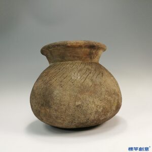 CB001 戰國時期灰陶魚簍形陶罐