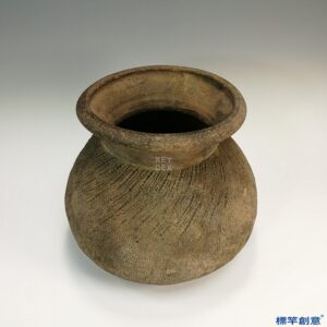 CB001 戰國時期灰陶魚簍形陶罐