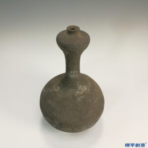 DB001 漢代黑陶長頸鼓腹蒜頭瓶