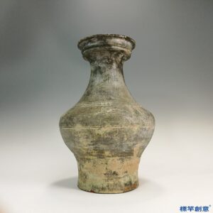 DB016 漢代綠釉陶盤口束頸圓腹壺