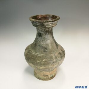 DB016 漢代綠釉陶盤口束頸圓腹壺