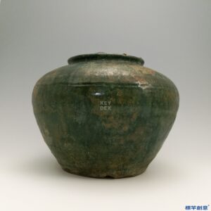 DB018 漢代綠釉陶圓鼓形小陶罐