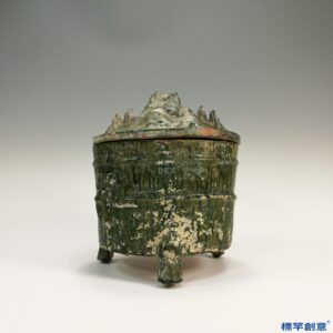 DB019 漢代綠釉陶博山蓋奩式香爐