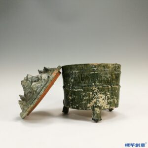 DB019 漢代綠釉陶博山蓋奩式香爐