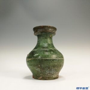 DB026 漢代綠釉陶盤口束頸圓腹壺