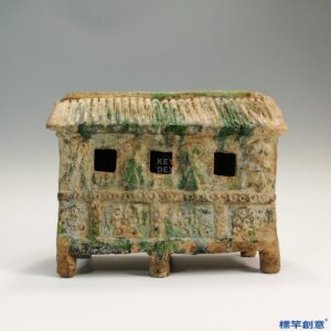 DB028 漢代綠釉陶房屋形穀倉罐魂瓶