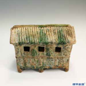 DB028 漢代綠釉陶房屋形穀倉罐魂瓶