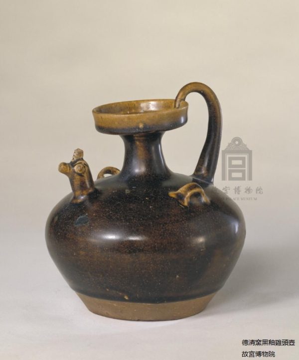 EB018 晉代德清窯黑釉盤口雙繫雞首壺：圖片 5