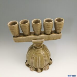 EG014 南北朝越窯青瓷佛教五方佛五管燈台