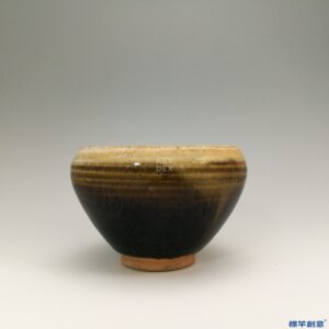 GA002 宋代吉州窯醬釉黃暈佛鉢式歛口茶盞