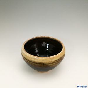 GA002 宋代吉州窯醬釉佛教斂口茶盞茶碗