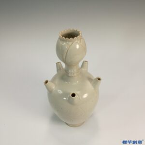 GA011 宋代定窯白釉刻蓮花紋多管瓶