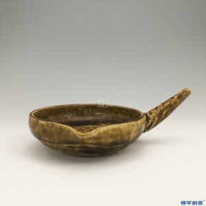 GA023 宋代茶洋窯醬釉橫把溫酒匜