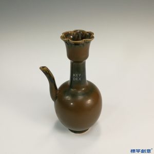 GB006 北宋定窯醬釉瓷佛教花口閼伽壺供水壺