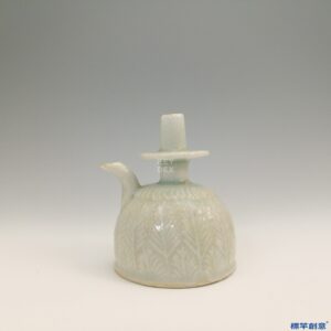 HA007 元代湖田窯青白瓷刻柳葉紋佛教淨水瓶