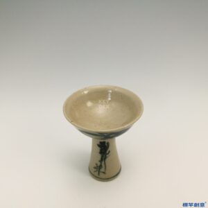 JJ003 日本江戶時期青花繪花卉紋迷你高足杯