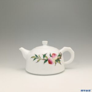KK010 20世紀末曉芳窯彩繪福壽仙桃茶壺