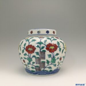 KK011 20世紀末曉芳窯鬥彩仿明成化天字款茶葉蓋罐