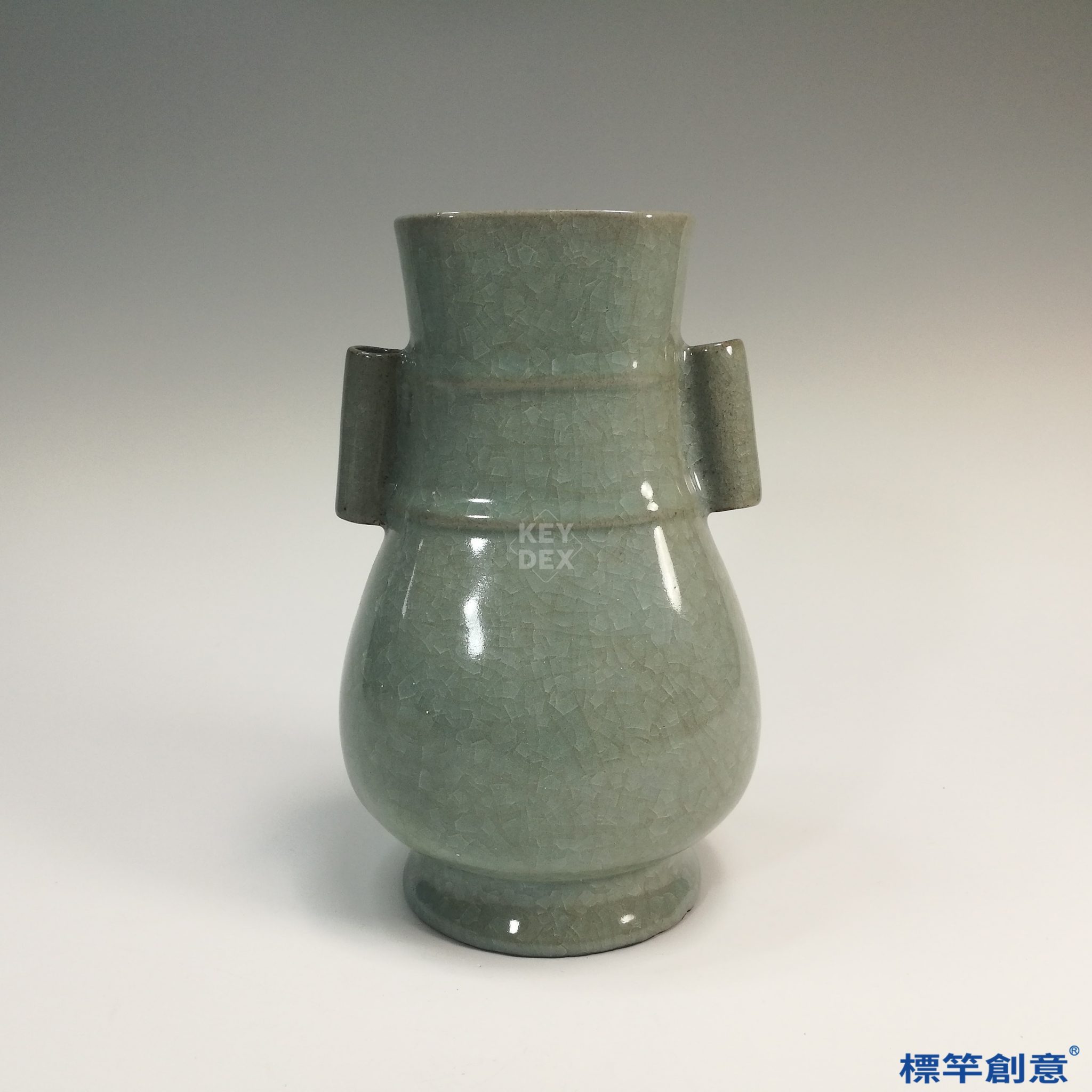 中国 南宋 官窯 雙耳盤口瓶 C R574 工芸品（www.smartskyinc.com）