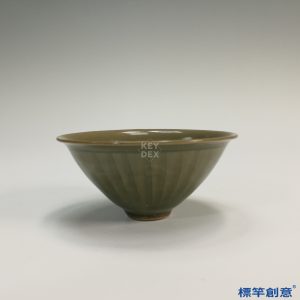 GB031 北宋耀州窯褐青瓷印花茶盞茶碗