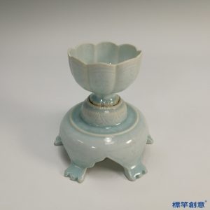 GC065 南宋湖田窯青白瓷高足盞托供水器