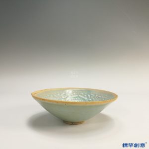 GC064 南宋建寧窯青白瓷印嬰戲紋芒口碗