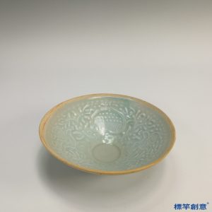 GC064 南宋建寧窯青白瓷印嬰戲紋芒口碗