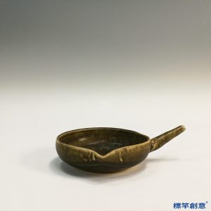 GC086 南宋茶洋窯醬釉瓷溫酒分酒橫把匜