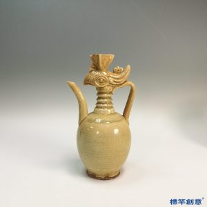 GC107 南宋將樂窯黃釉仿西亞文化鳳首壺