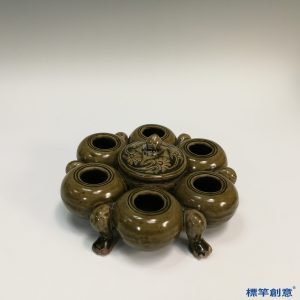 EB010 兩晉越窯醬釉瓷畫家用硯台筆洗