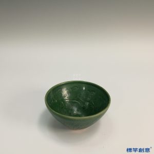 GC112 南宋吉州窯綠釉瓷刻花碗