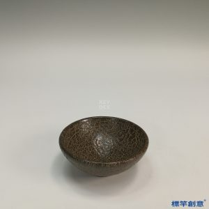 GC127 南宋建窯醬釉龜背紋茶盞茶碗