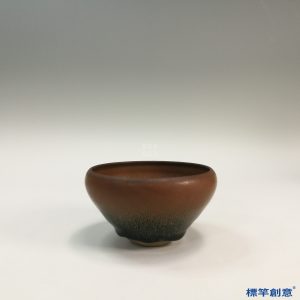 GC129 南宋建窯醬釉瓷兔毫歛口茶盞