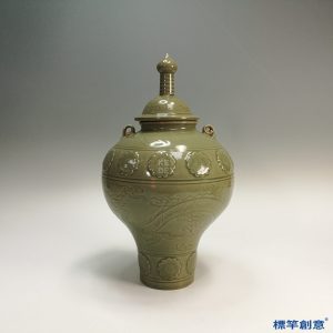 FC029 五代越窯秘色瓷寶相花佛塔供水尊