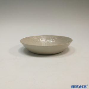 GB102 北宋定窯米白釉印花鳳紋盤