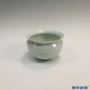 GC157 南宋湖田窯青白瓷劃花釜形渣斗