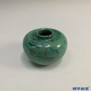 IA052 清代雍正景德鎮窯綠釉仿琉璃孔雀綠文房水盂