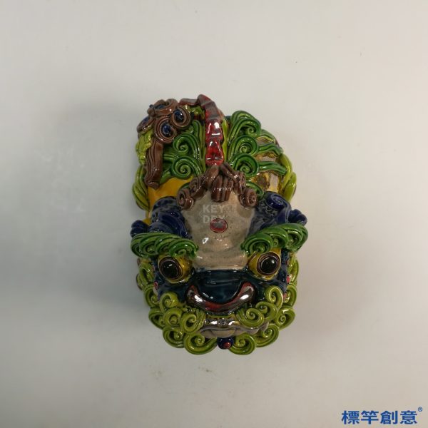 KK022 21世紀板陶窯三彩陶瑞獸薰香爐：圖片 3