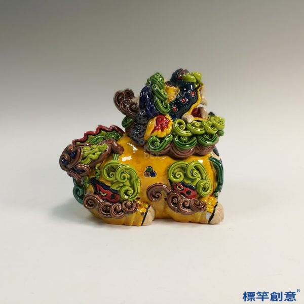 KK022 21世紀板陶窯三彩陶瑞獸薰香爐：圖片 7