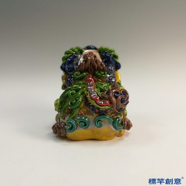 KK022 21世紀板陶窯三彩陶瑞獸薰香爐：圖片 6