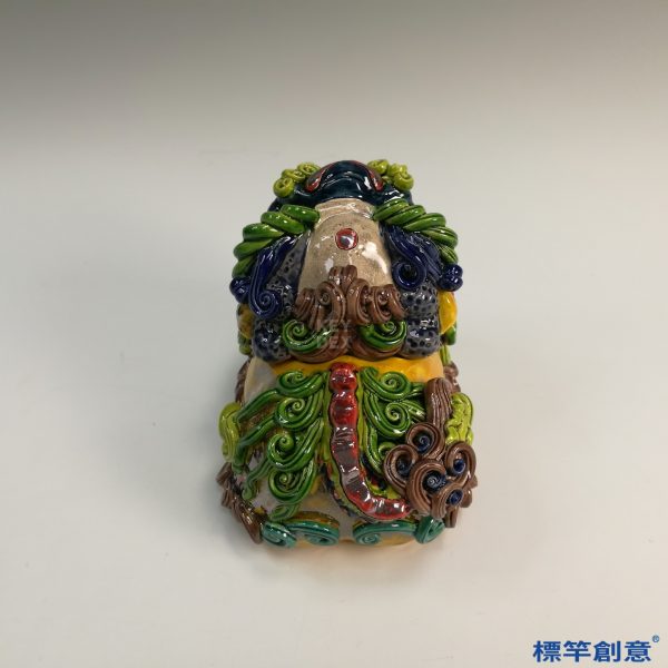 KK022 21世紀板陶窯三彩陶瑞獸薰香爐：圖片 8