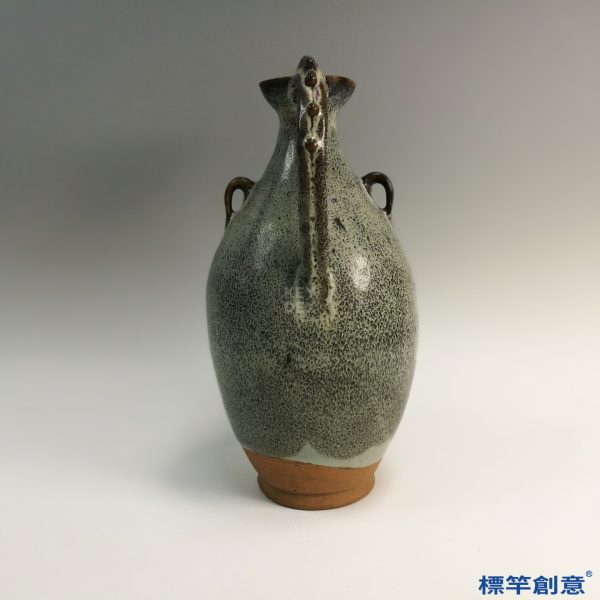 KK041 20世紀中魯山窯天青釉鈞瓷胡瓶執壺：圖片 6