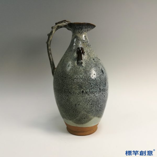KK041 20世紀中魯山窯天青釉鈞瓷胡瓶執壺：圖片 7