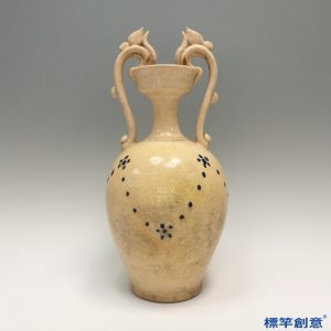 FB110 唐代鞏義窯青花雙龍壺雙龍尊