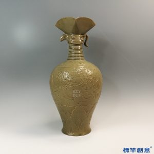 FC053 五代越窯青瓷刻花鳳首壺