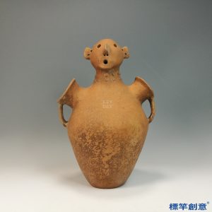 AA015 馬家窯文化人頭嬰兒形陶壺